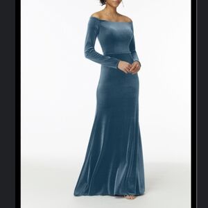 Mori Lee Teal Maxi Dress